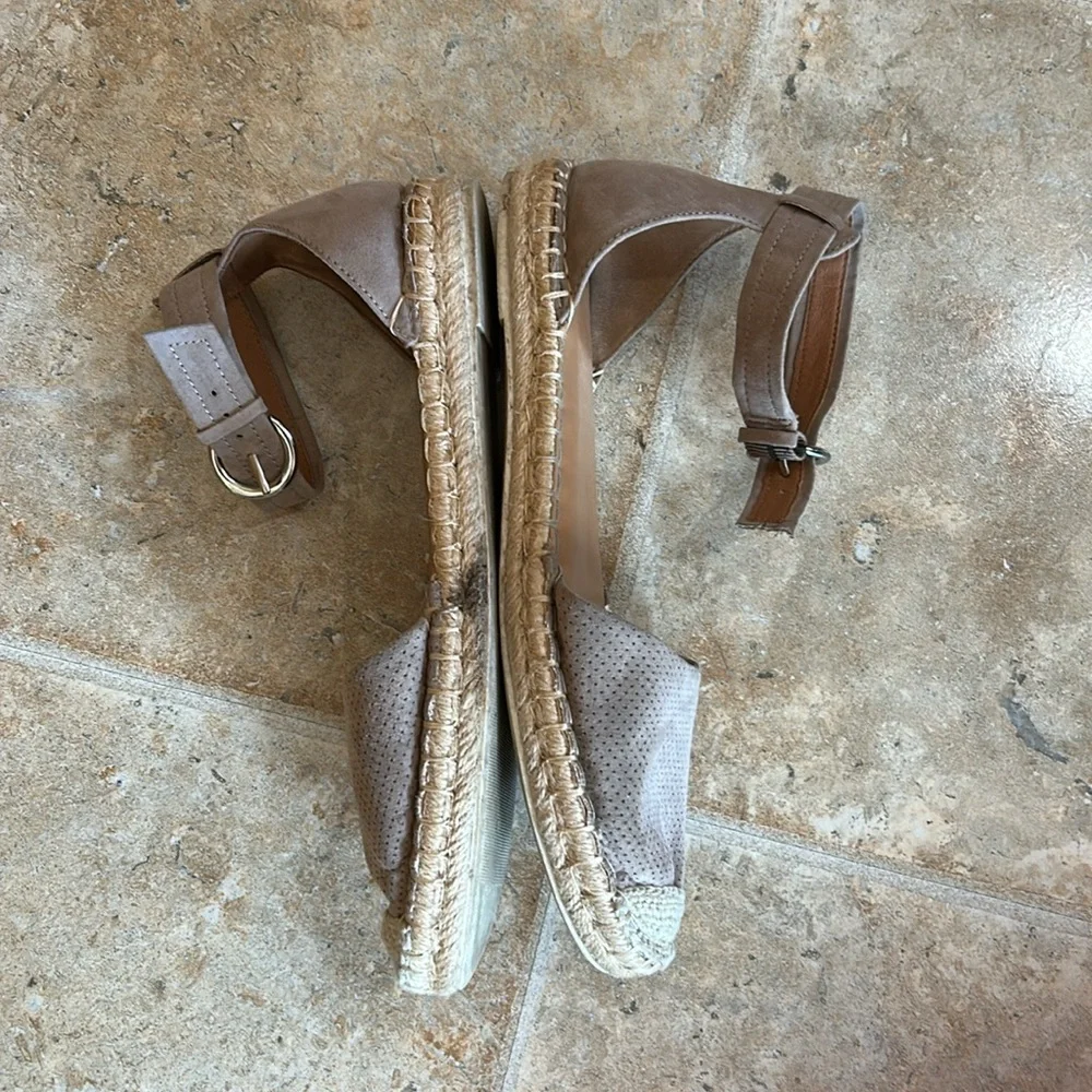 A New Day Tan Espadrille Sandals with Ankle Strap